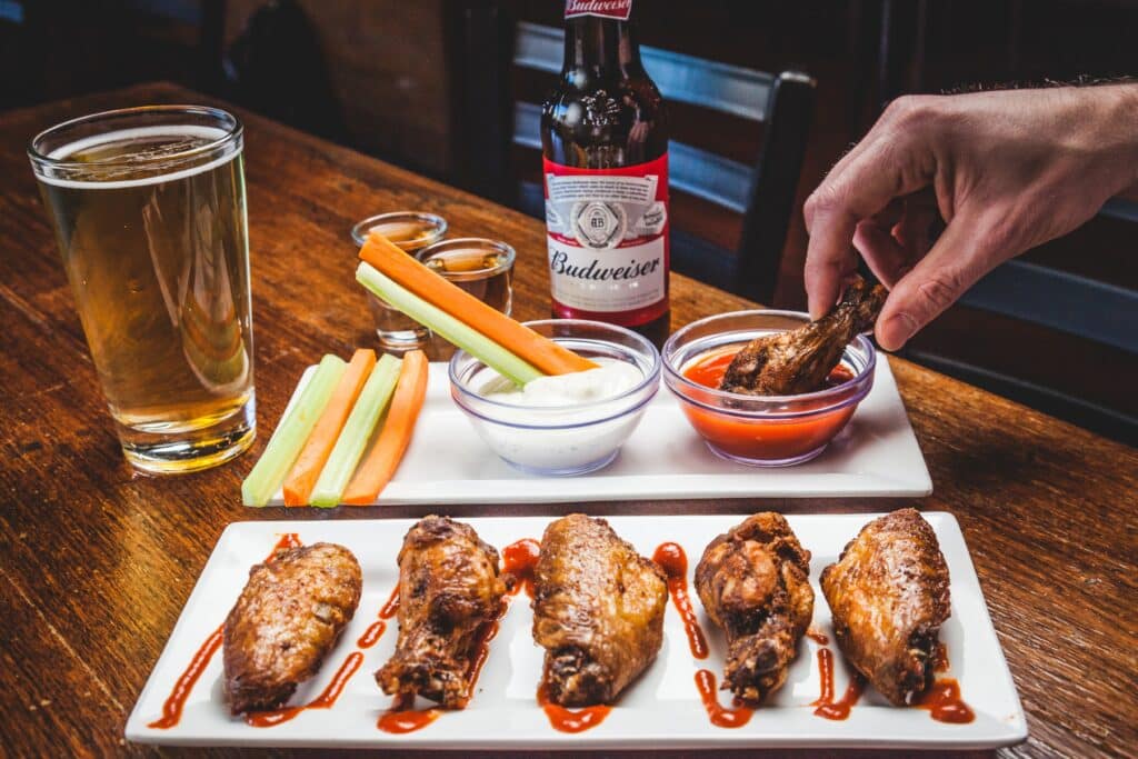 Do chicken wings and beer go together? 